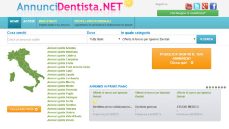 Annuncidentista.net – portale di annunci per Odontoiatri, Odontotecnici, Igienisti dentali ed operatori del settore odontoiatrico